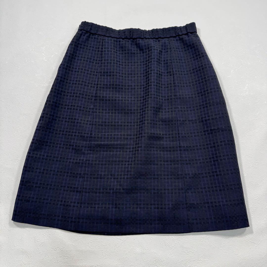 洗える 大きいサイズ ボンマックス ベスト スカート 濃紺 チェック 事務服