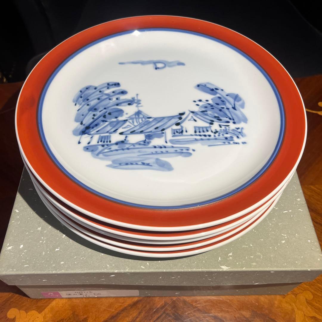 うつわ 花御堂 和皿 大皿 26.5cm 5枚セット 【新品箱入】