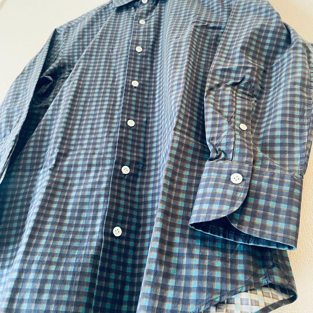 美品 エンメテエンネ 希少なメイドインイタリーの高品質チェックドレスシャツ 限定 美品 エンメテエンネ 希少なメイドインイタリーの高品質チェックドレスシャツ 限定