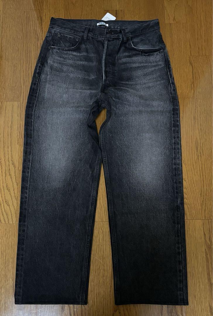 オーラリーSELVEDGE FADED HEAVY DENIM PANTS