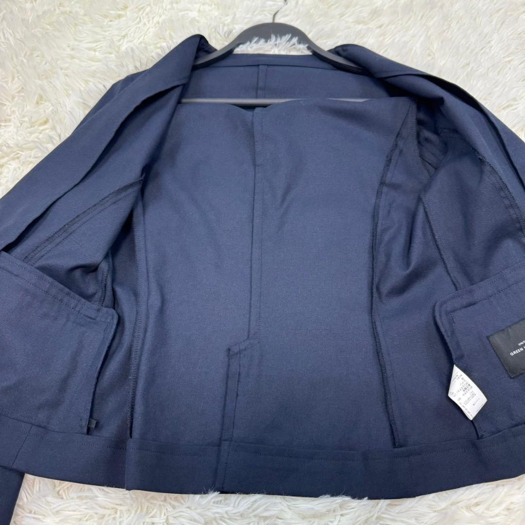【極美品】グリーンレーベルリラクシング　スーツ　ノーカラー　M寸相当　ストレッチ UNITED ARROWS green label relaxing - 239GLR22AW手洗可防皺