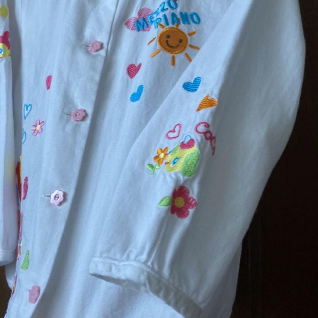 専用！メゾピアノ　長袖　刺繍　シャツ　ブラウス　白　みみぽぽ　リリココ　女の子