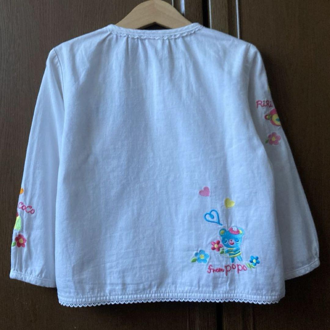 専用！メゾピアノ　長袖　刺繍　シャツ　ブラウス　白　みみぽぽ　リリココ　女の子