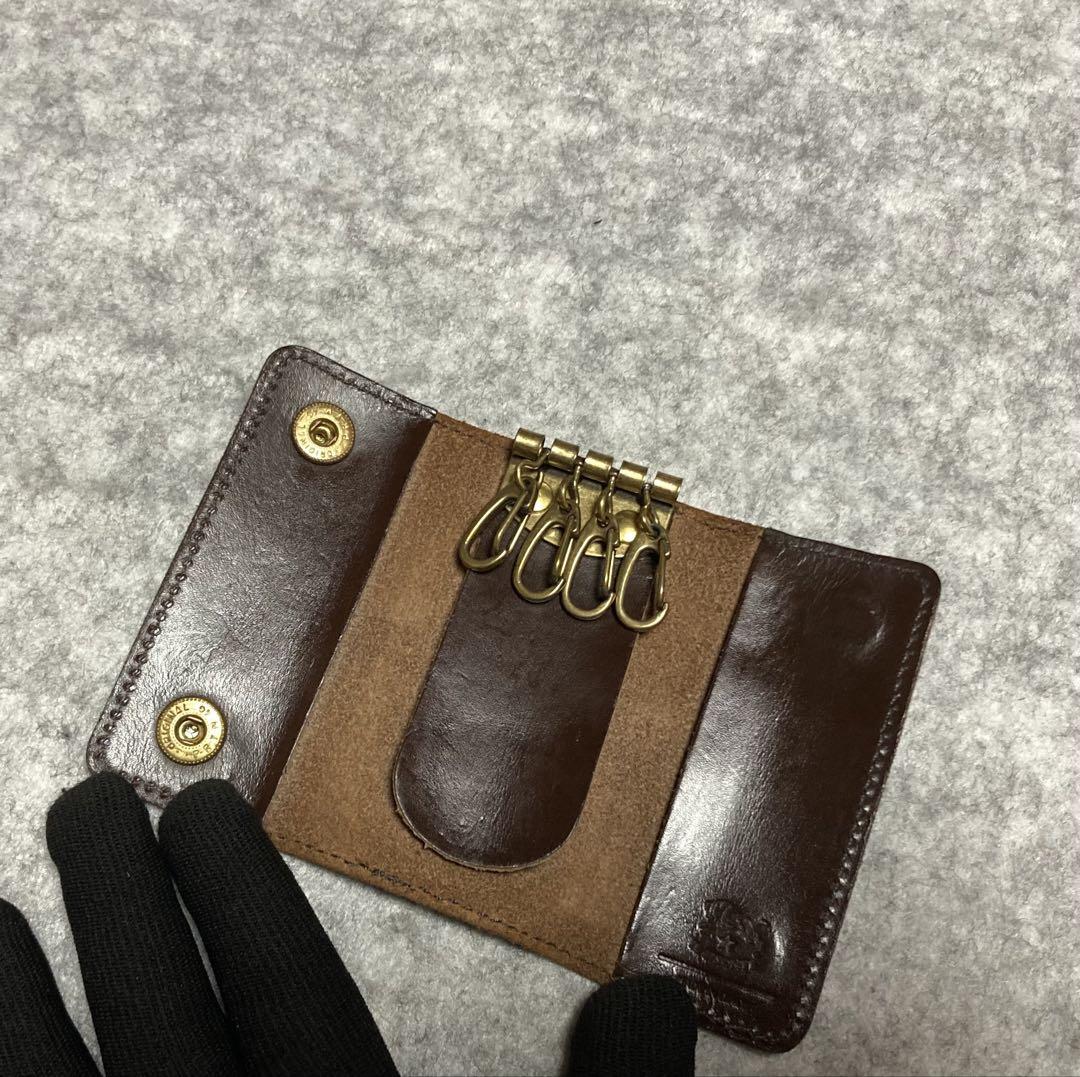 【4連キーケース】お札•カード収納ポケット付き,イルビゾンテ