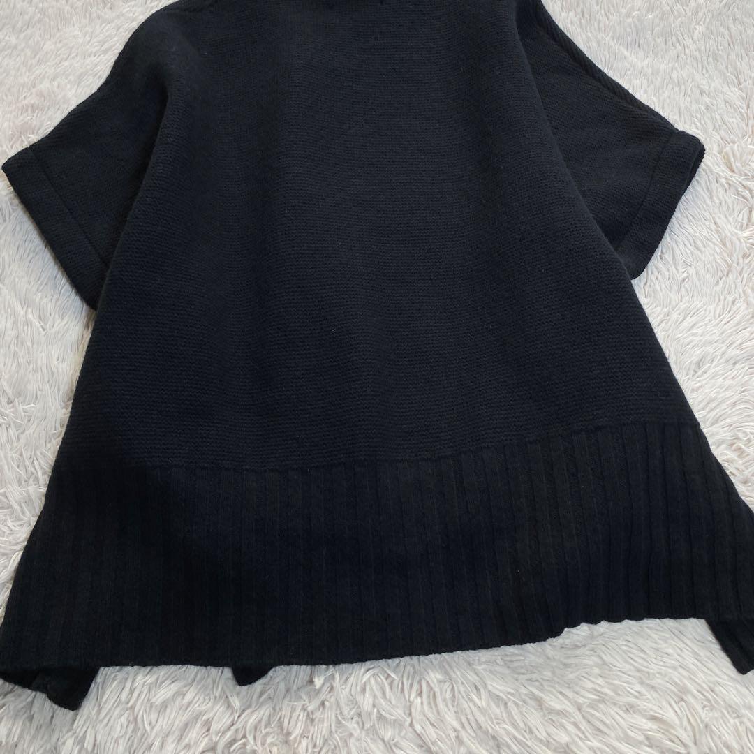 希少♡ Barbara Alan ウール ニットポンチョ 羽織り 厚手生地