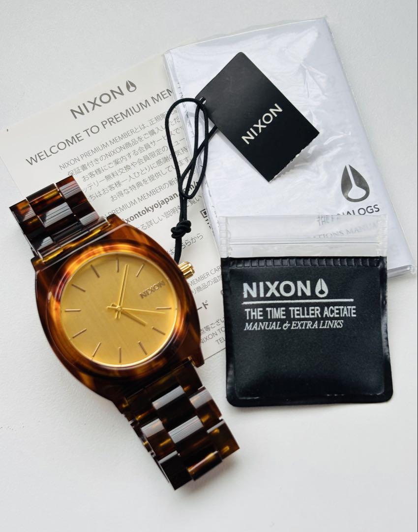 【電池新品の美品】NIXONのTIME TELLER 人気のべっ甲カラー！