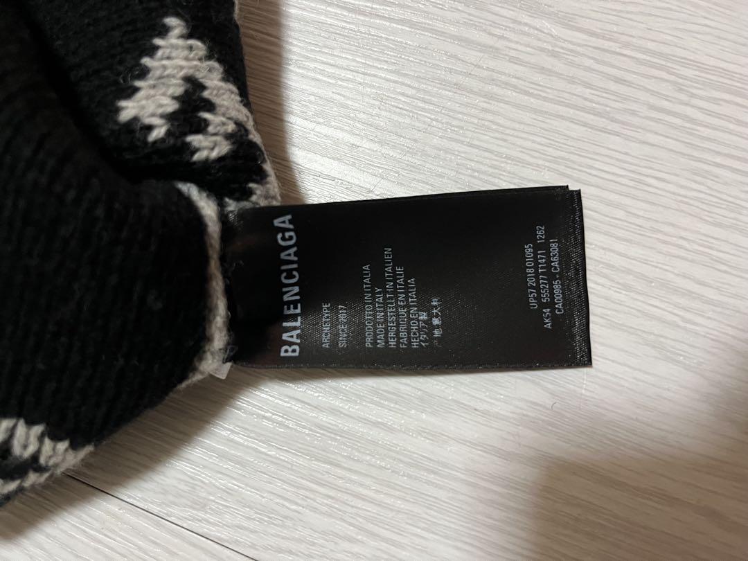 BALENCIAGA ニット帽 グレー/ブラック