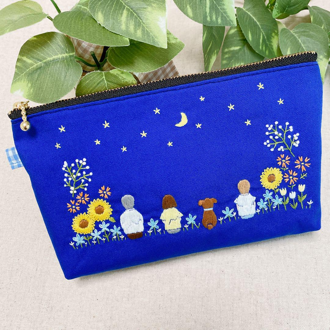 しーな　＊手刺繍ペンケースと大きめポーチ＊ハンドメイド