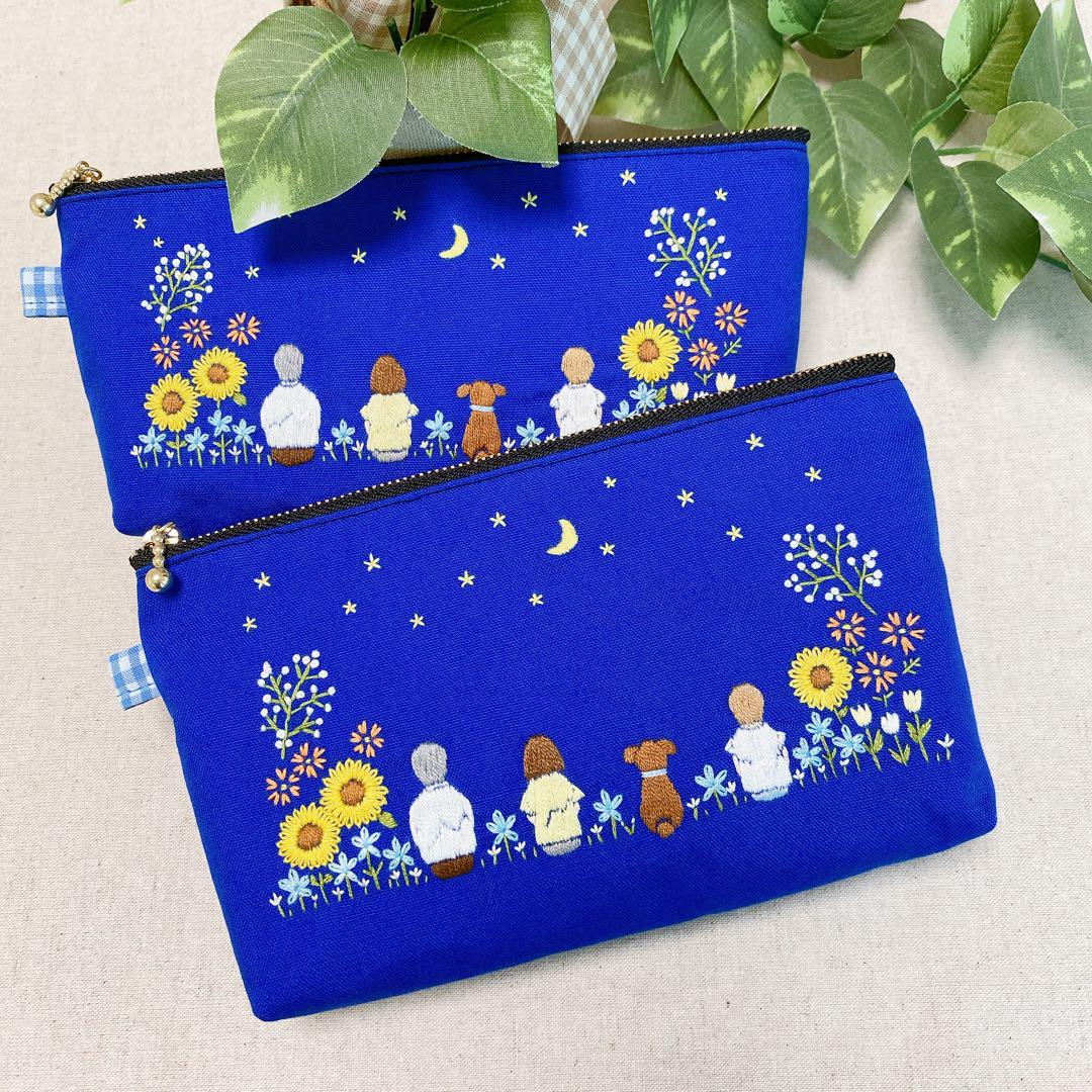 しーな　＊手刺繍ペンケースと大きめポーチ＊ハンドメイド