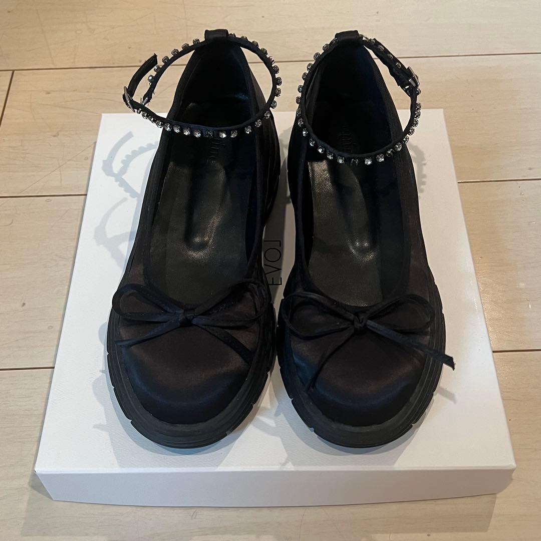 épine エピヌ bijou strap satin ballet shoes