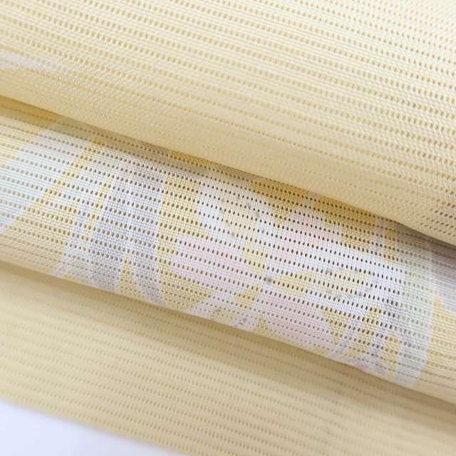 美品 高島屋謹製 夏着物 正絹 絽“砥粉色×天使のような唐花”小紋 E-79