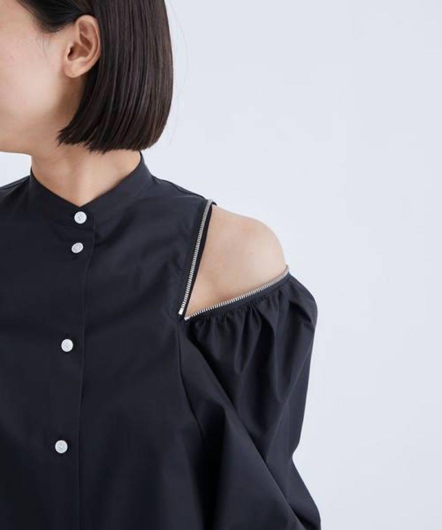 美品♡ CINOH パフショルダーシャツ スーピマ　23SS 黒 36 S