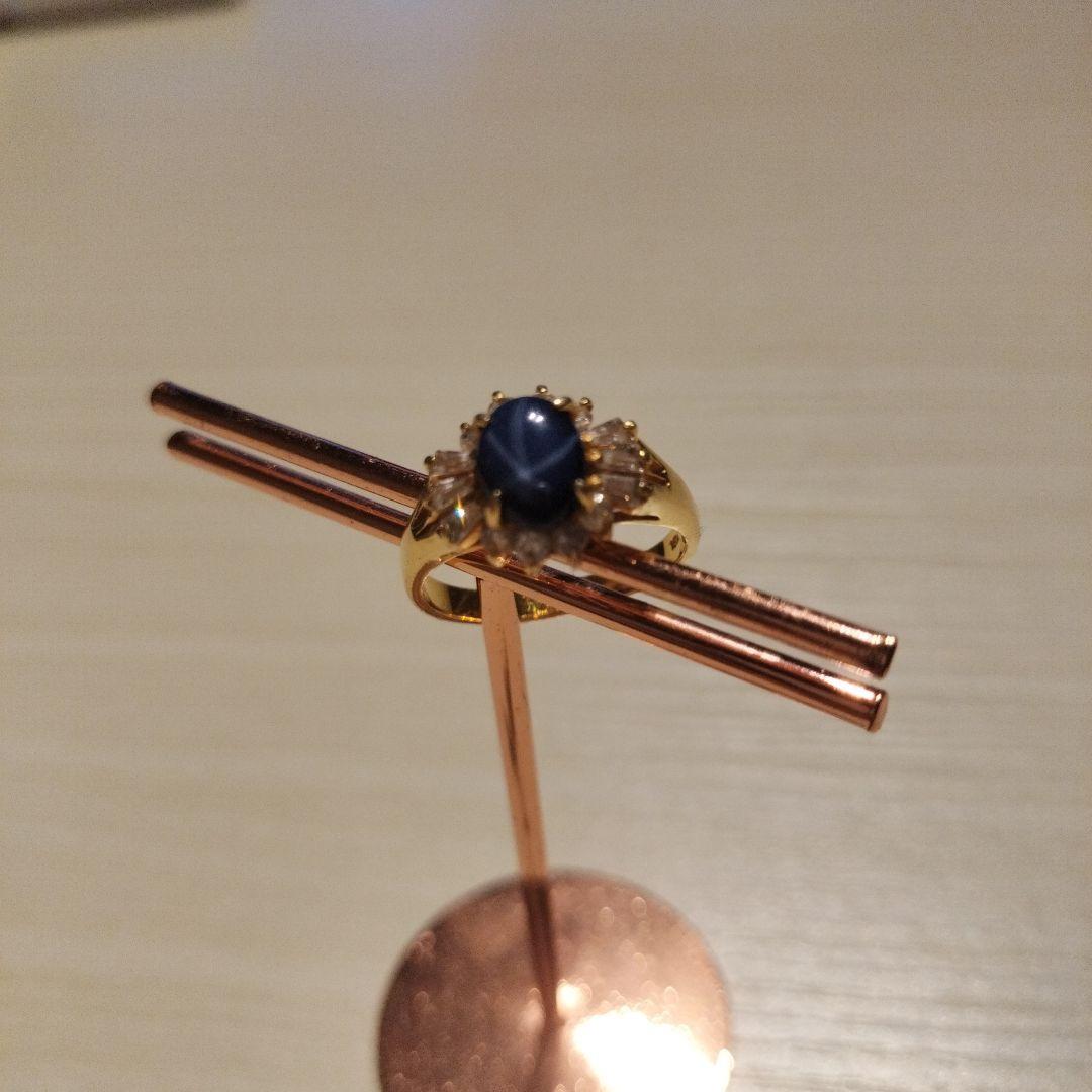 ヒ*ル様 18K 金のスターサファイアリング