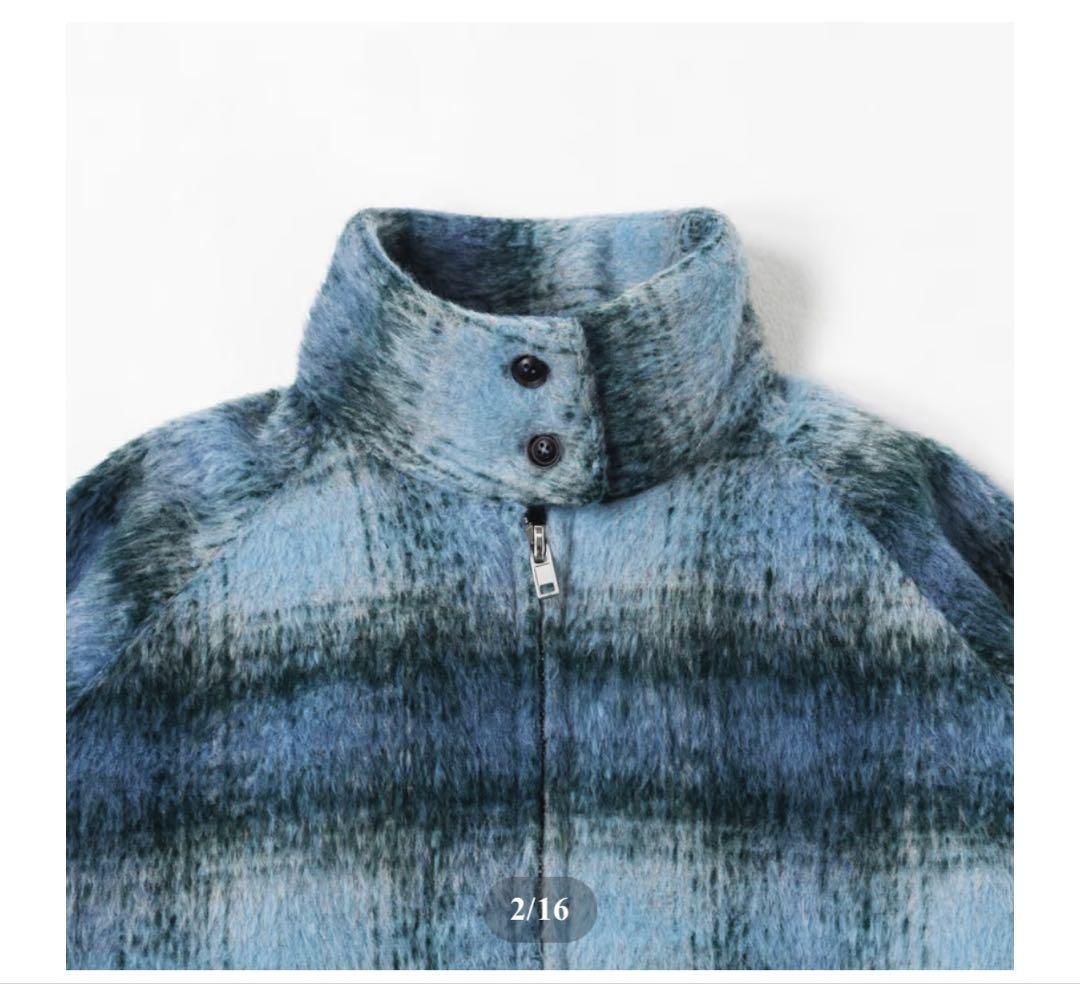 harapeco Checked Outer Jacket-ブルー harapeco Checked Outer Jacket-ブルー