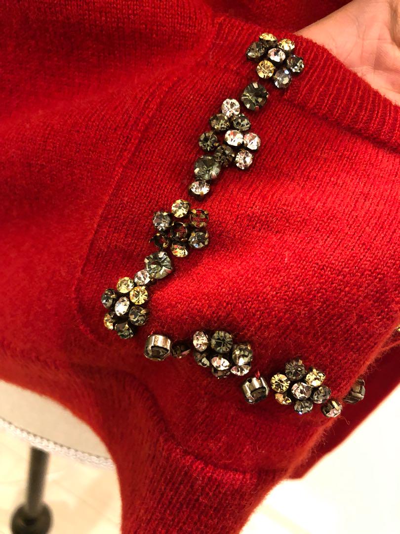 MIU MIU ビジュー付きニットトップス MIU MIU ビジュー付きニットトップス