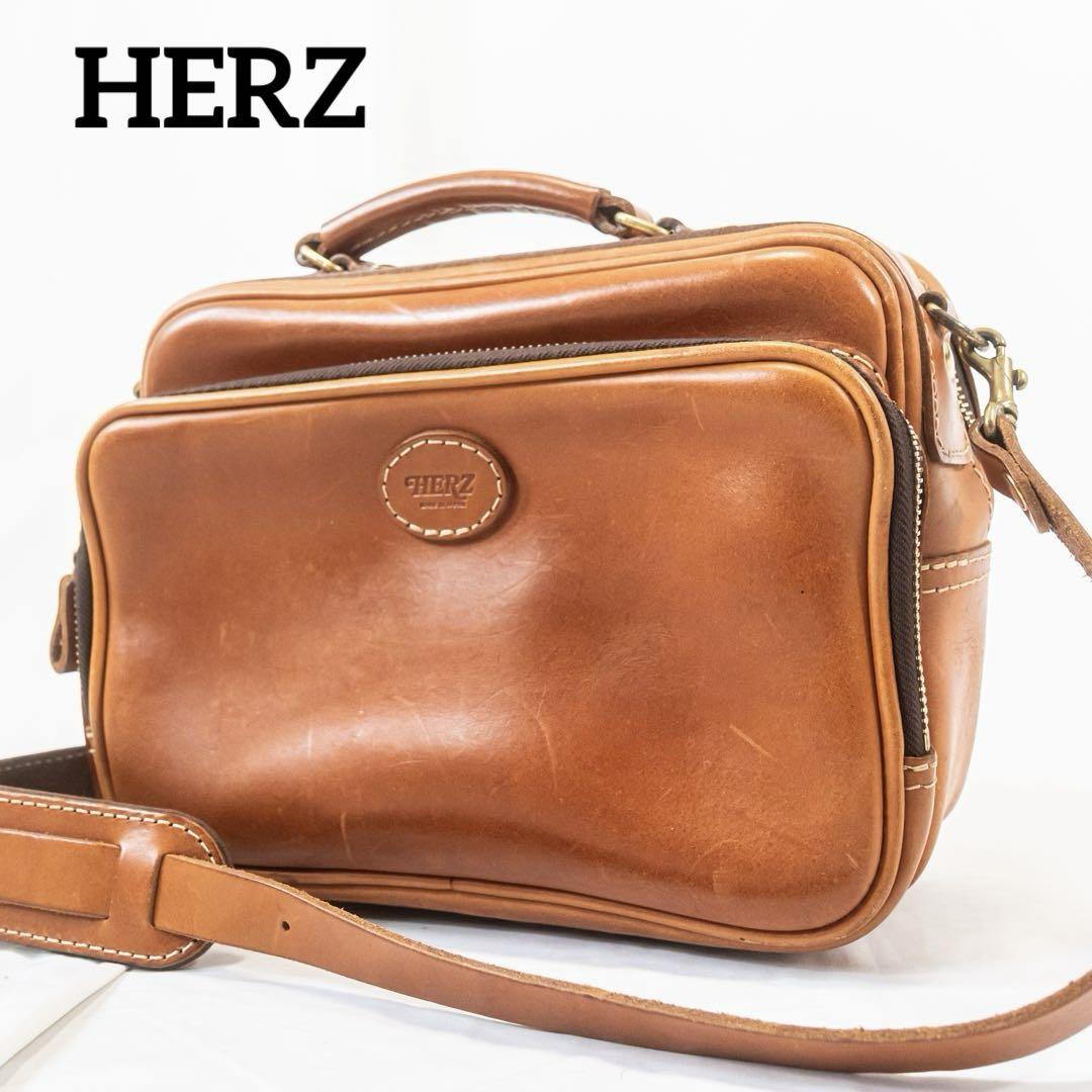 ☆良品☆ HERZ ヘルツ　ショルダーバッグ　ヌメ革　オールレザー　2way