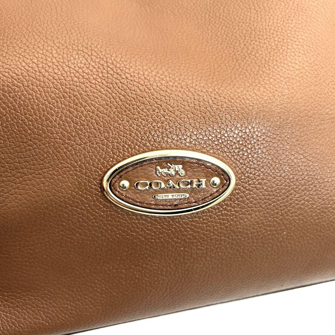 超美品 コーチ COACH ショルダーバッグ イーディー レザー 茶色