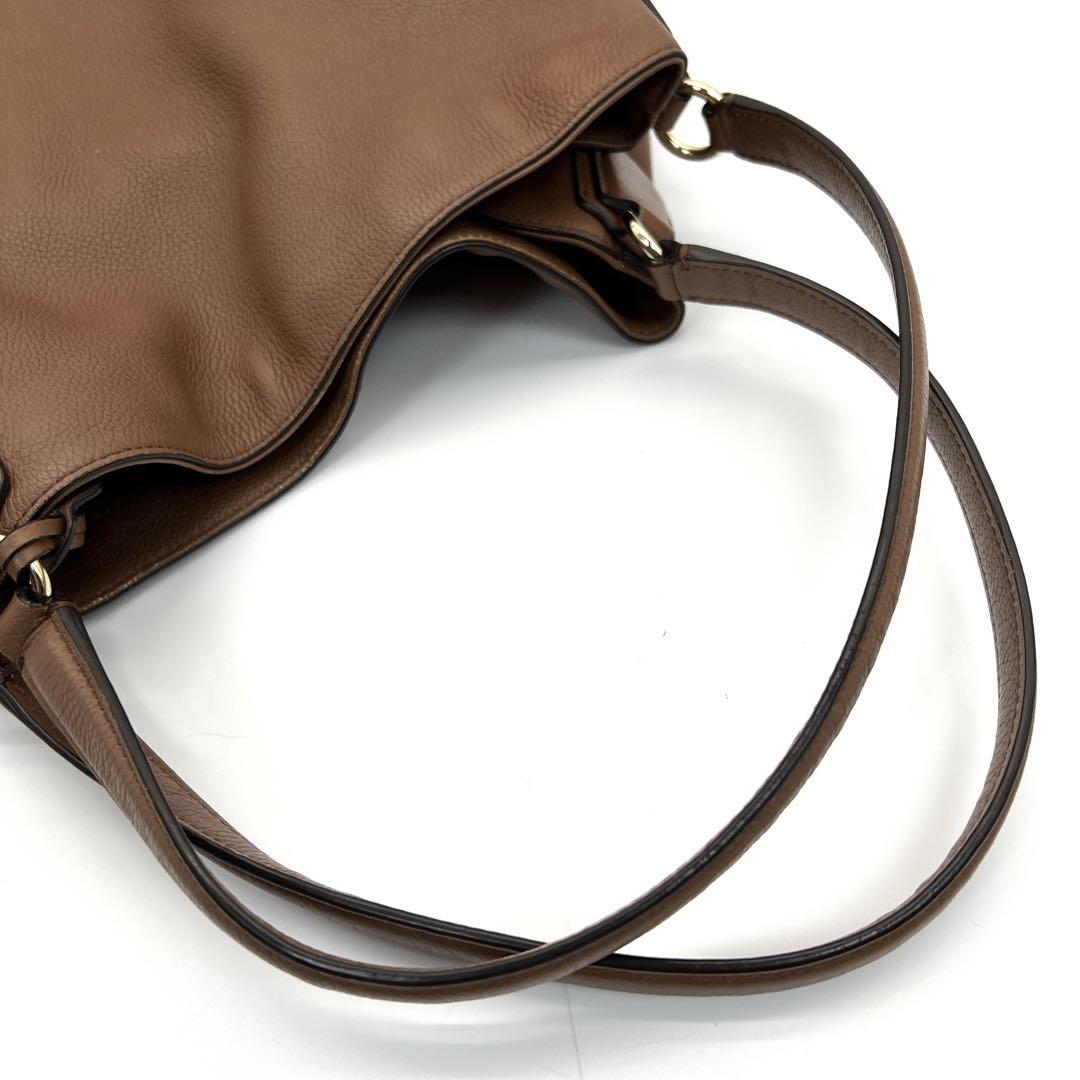 超美品 コーチ COACH ショルダーバッグ イーディー レザー 茶色