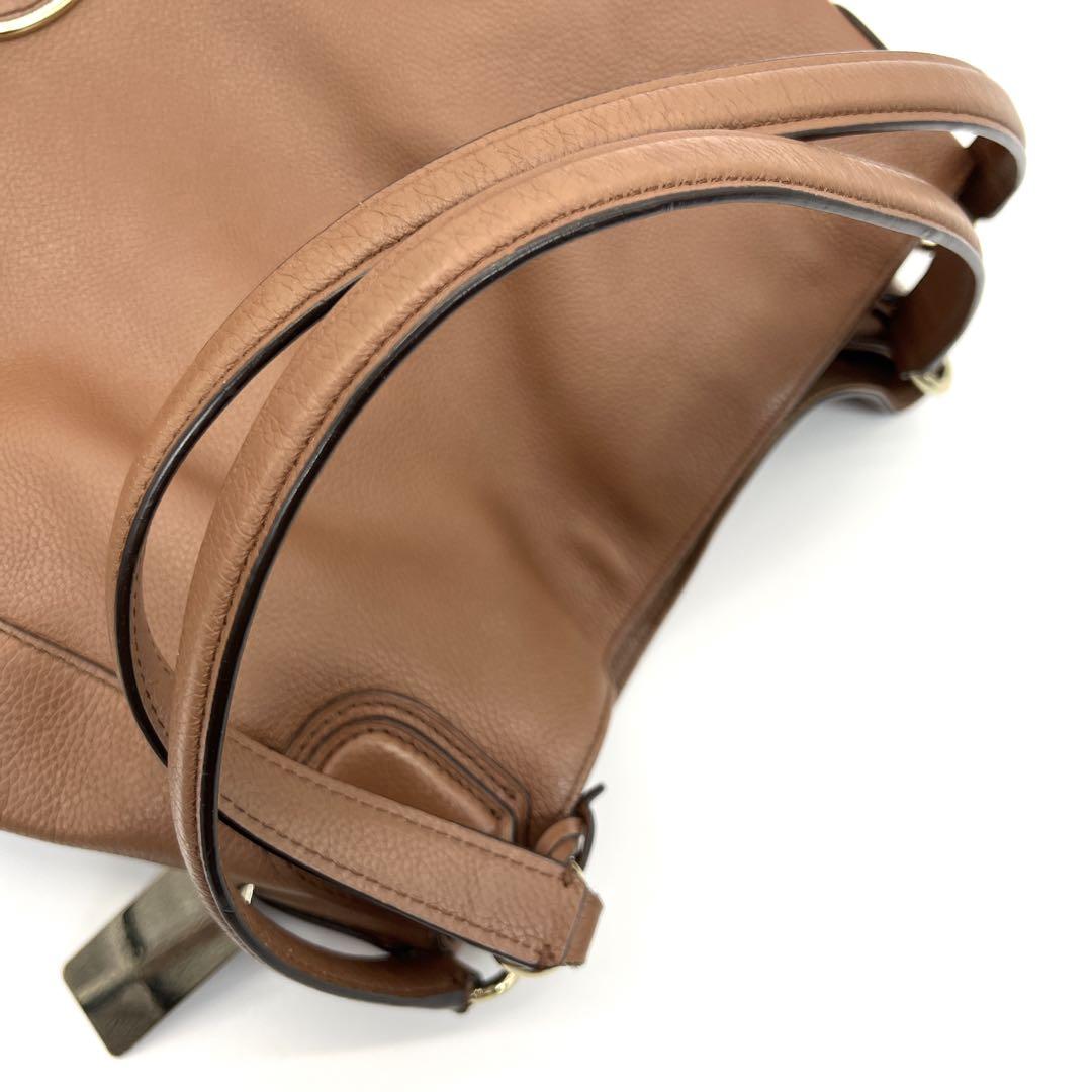 超美品 コーチ COACH ショルダーバッグ イーディー レザー 茶色