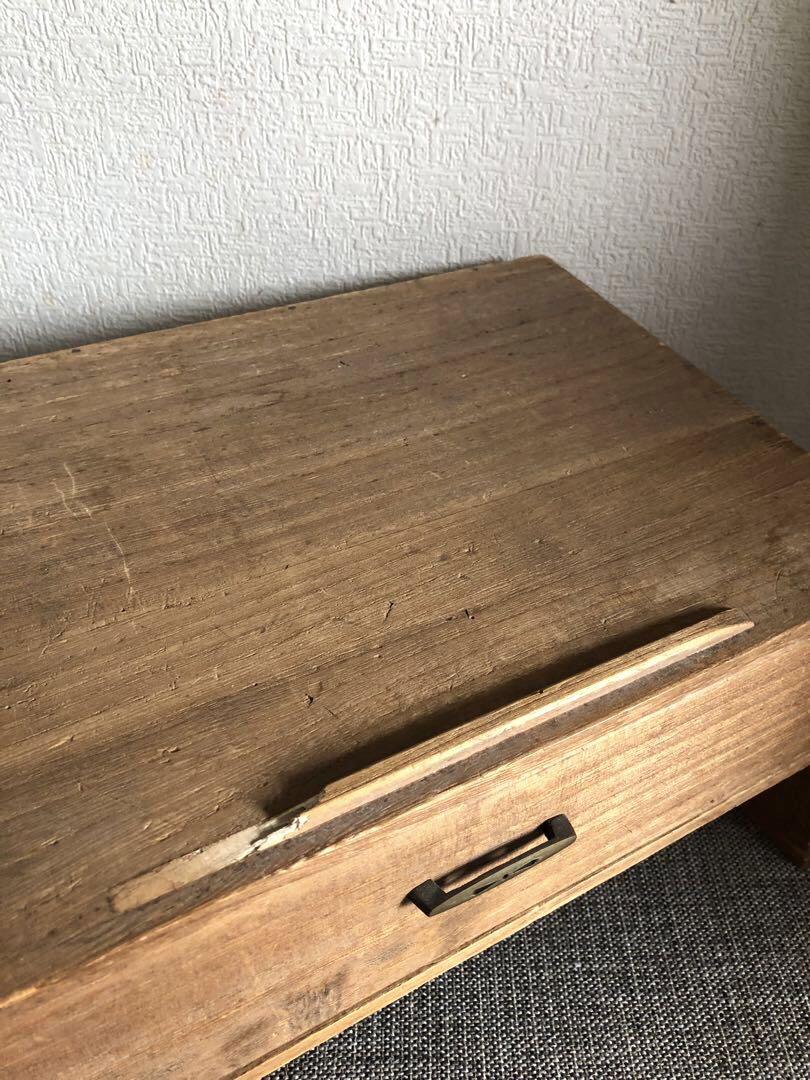 古道具 小さな机 小引き出し 小文机 傾斜台 展示台 抽斗 vintage