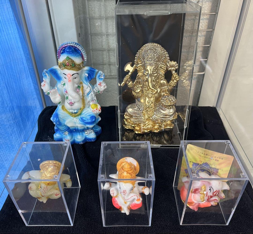 ガネーシャ像セット（樹脂・金属製）