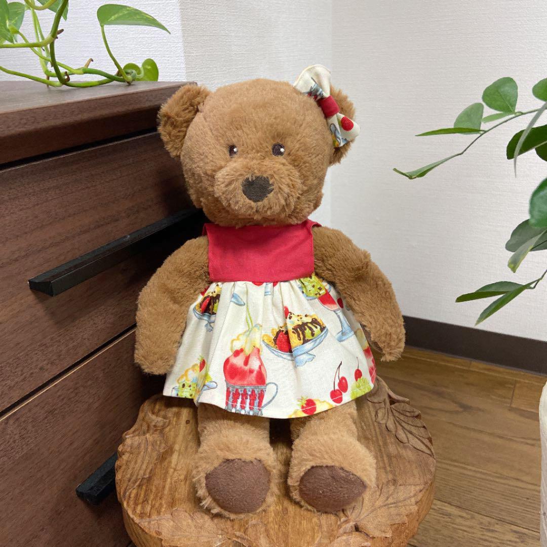 IKEAくまのぬいぐるみ用 着せ替えお洋服 ワンピース 一点物