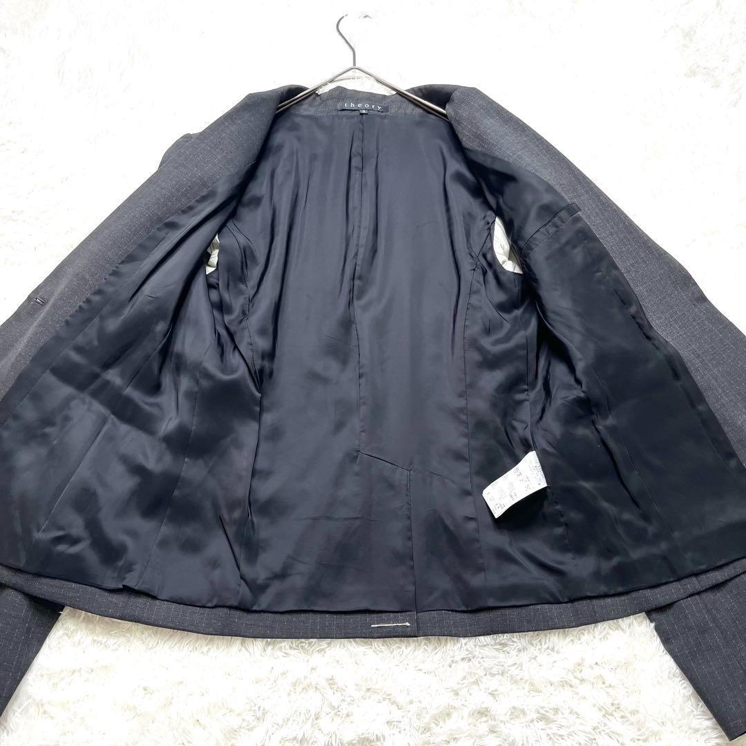 Theory セオリー セットアップスーツ ジャケット フレアパンツ　4 極美品 theory セオリー セットアップスーツ ジャケット フレア