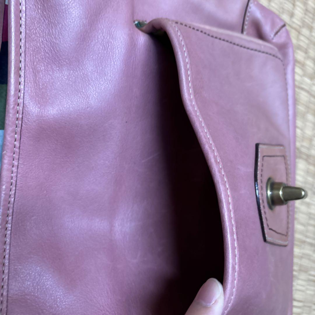 COACH レガシー　ピンク レザー ショルダーバッグ