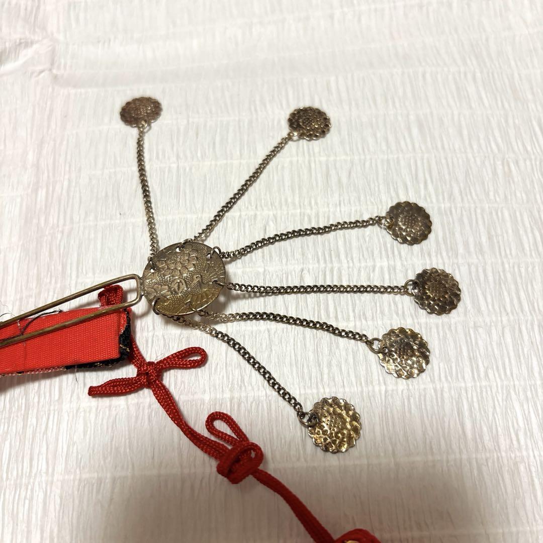 七歳祝い着　正絹着物、飾り帯、ほか小物一式