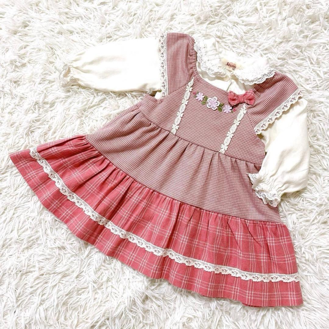 souris 80 花柄 ワンピース チュニック ベビー服 ブラウス スーリー