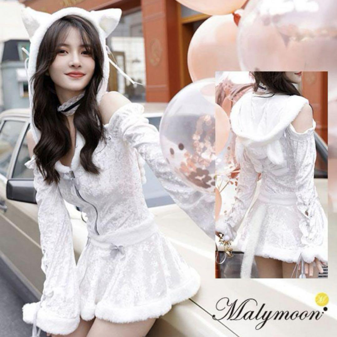 即日発送可能】Malymoon 猫耳フード付きミニドレス おまけ付き