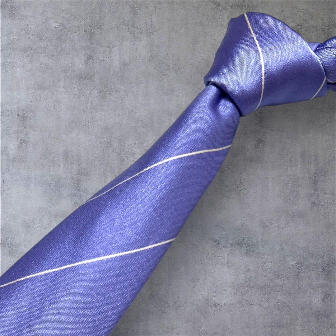 C477/Brioni ブリオーニ ネクタイ ライトパープル レジメンタル