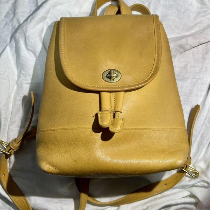 ブランド 希少 イエロー 無地 オールドコーチ 9960 bHvDi-m19905089318 COACH リュック レザー ⊜ラーのレザ
