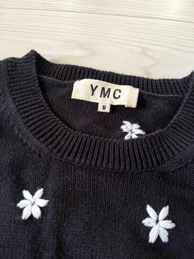 YMC 花柄刺繍 セーター S 黒