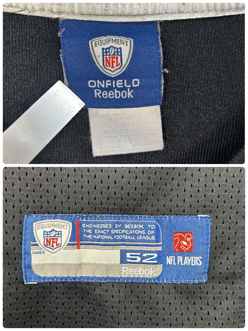 リーボック NFL 全刺繍 レイダース アメフトゲームシャツ XL