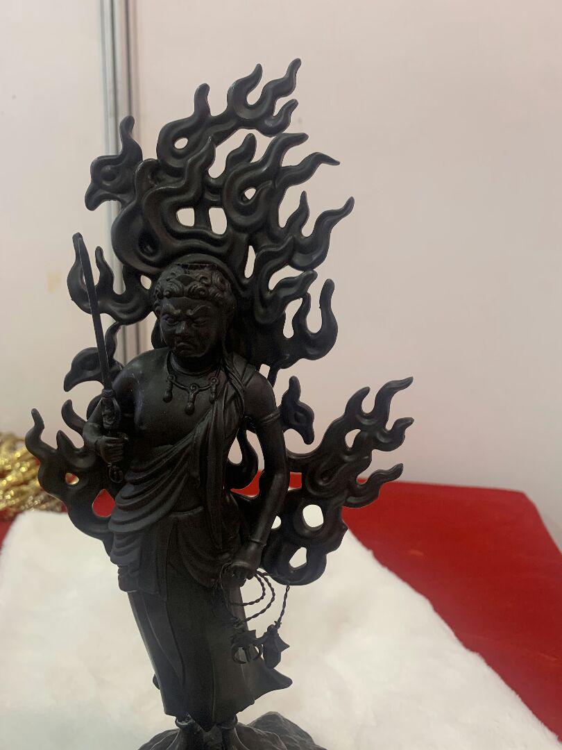 大型高30cm 豪華!仏像不動明王立像 銅製品 仏教美術品 真言宗 彫刻