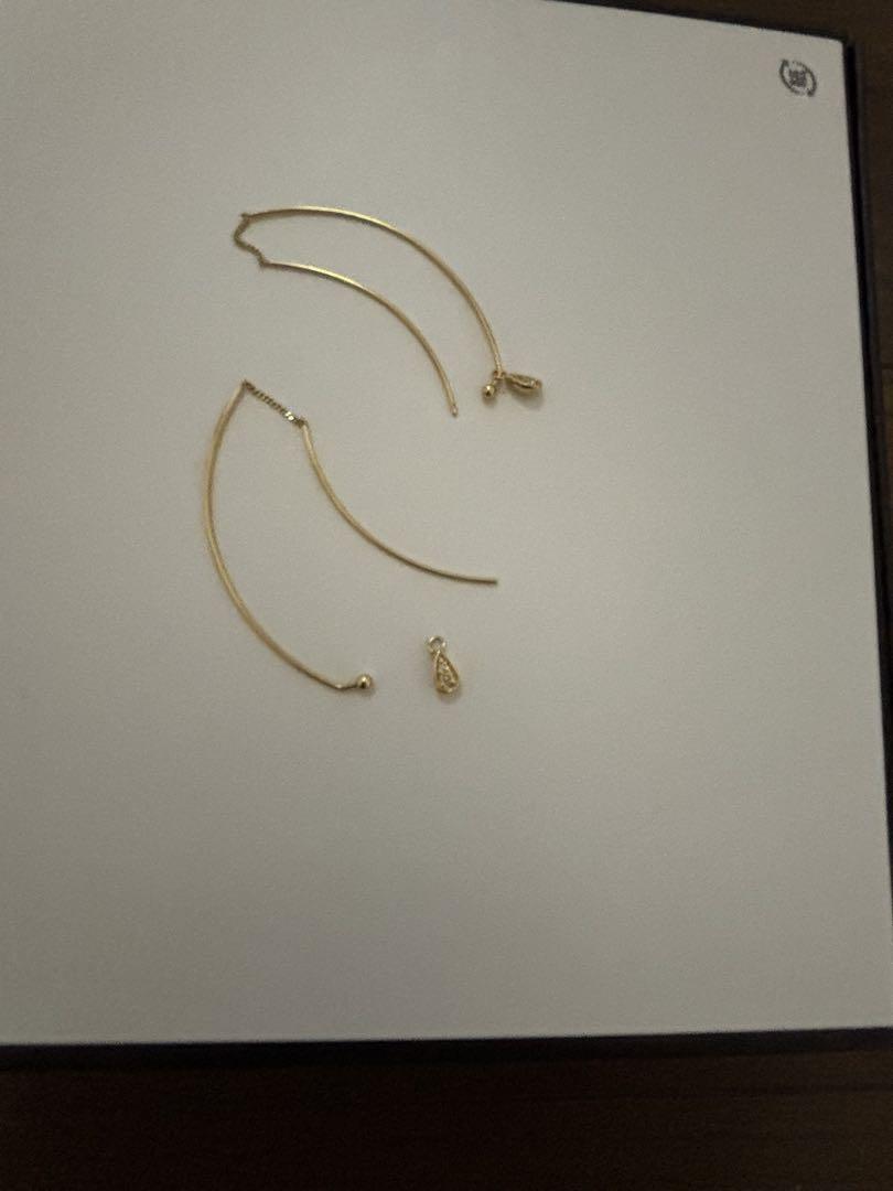 人気海外ブランドアイテム｜ファッション通販 k18取り外し可能ダイヤチャーム付きアメリカンピアス アクセサリー