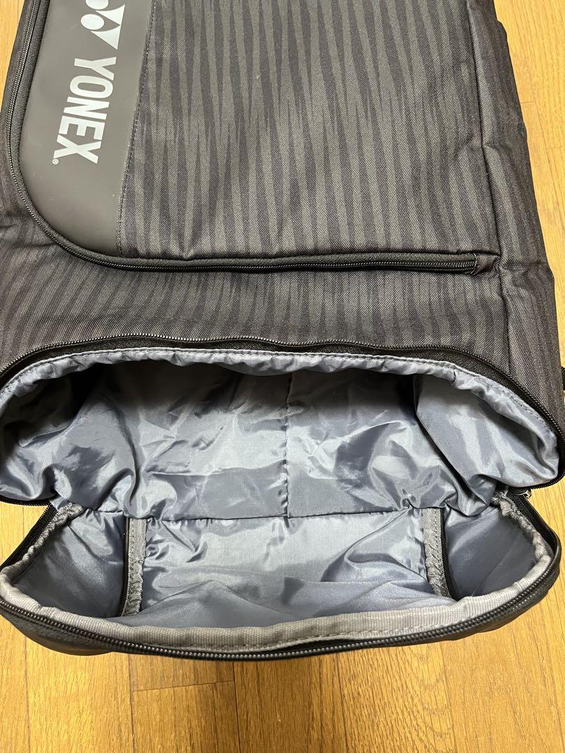 YONEX バドミントンバッグ 黒 ストライプ