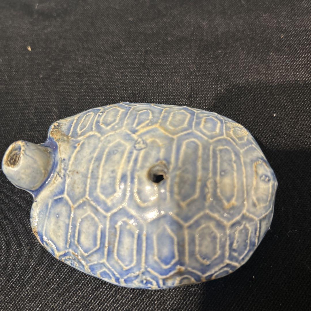 李朝　青磁　亀甲船　水滴　希少品