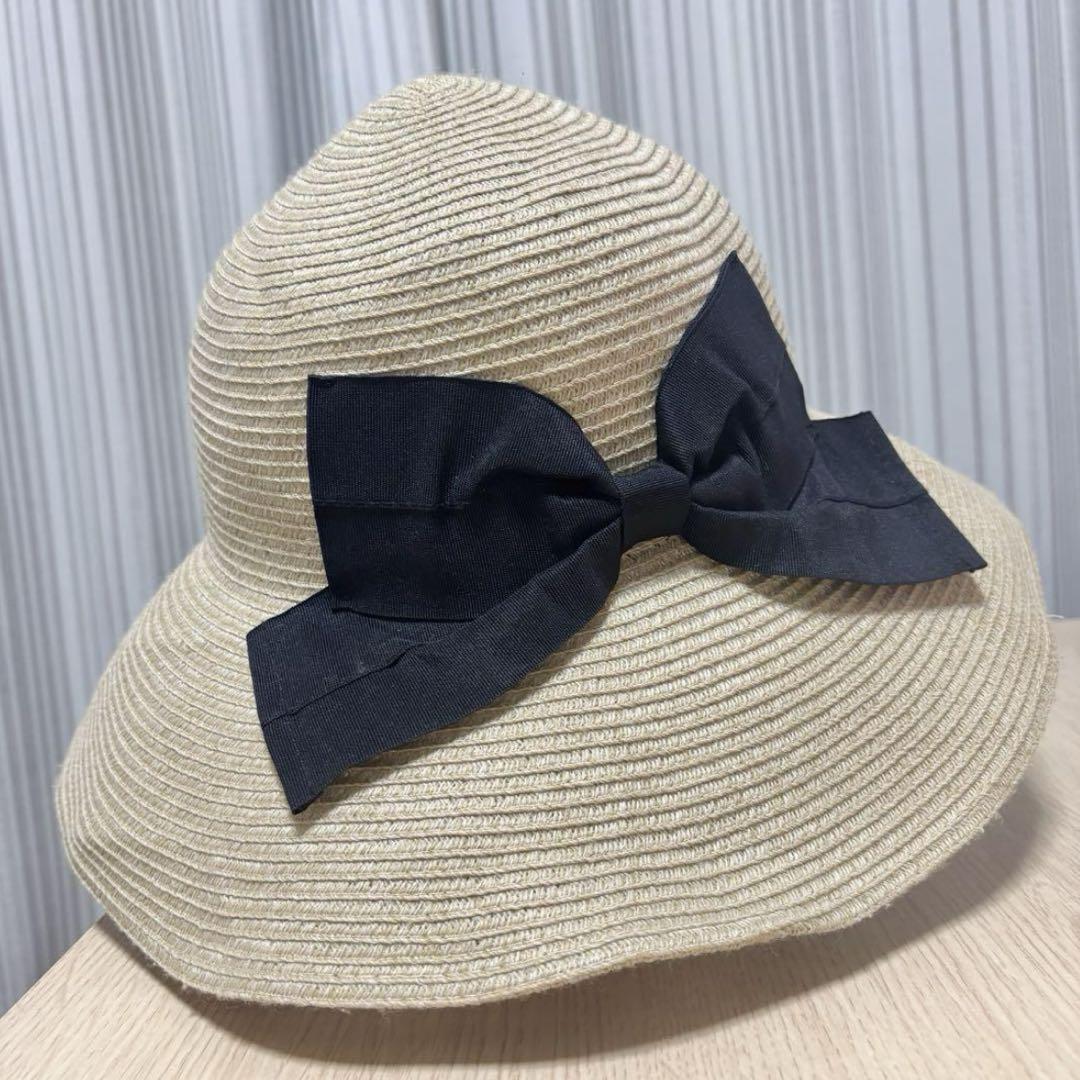 BERRETTA ベルレッタの黒リボン 希少なヒノキ 麦わら帽子