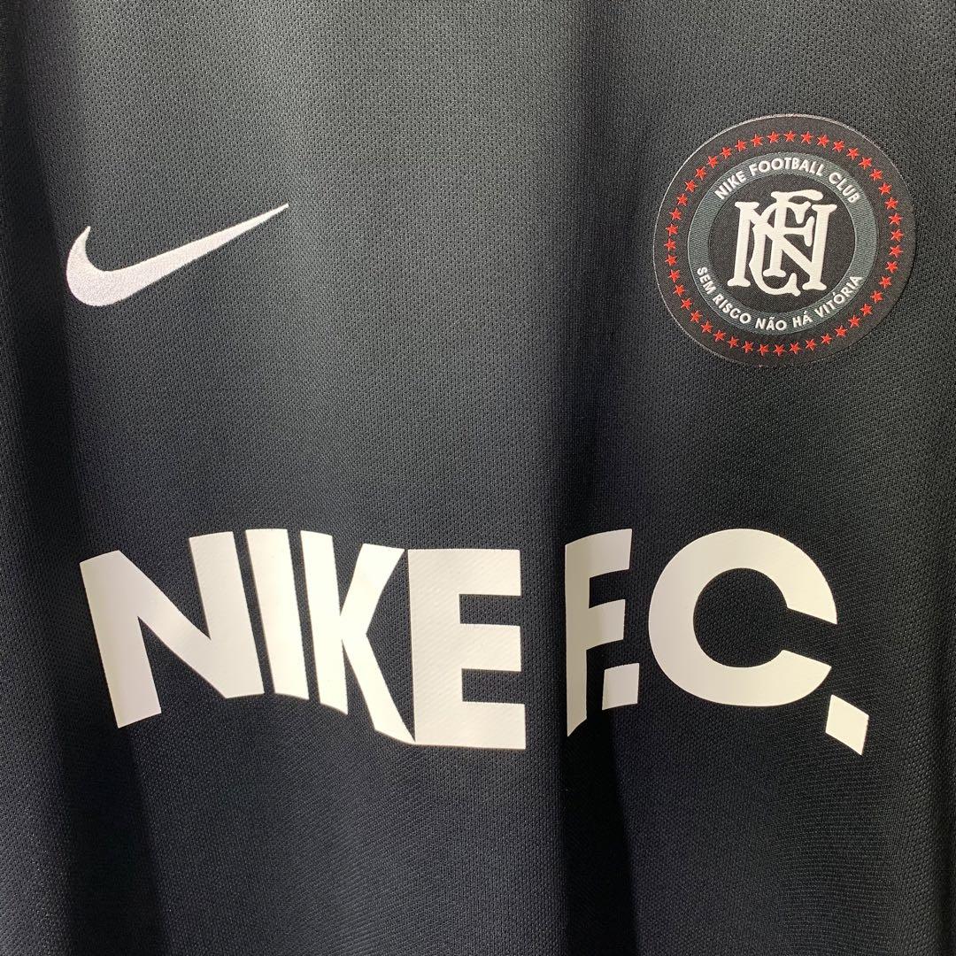 美品 NIKE FC ゲームシャツ L ブラック 刺繍 ラグラン