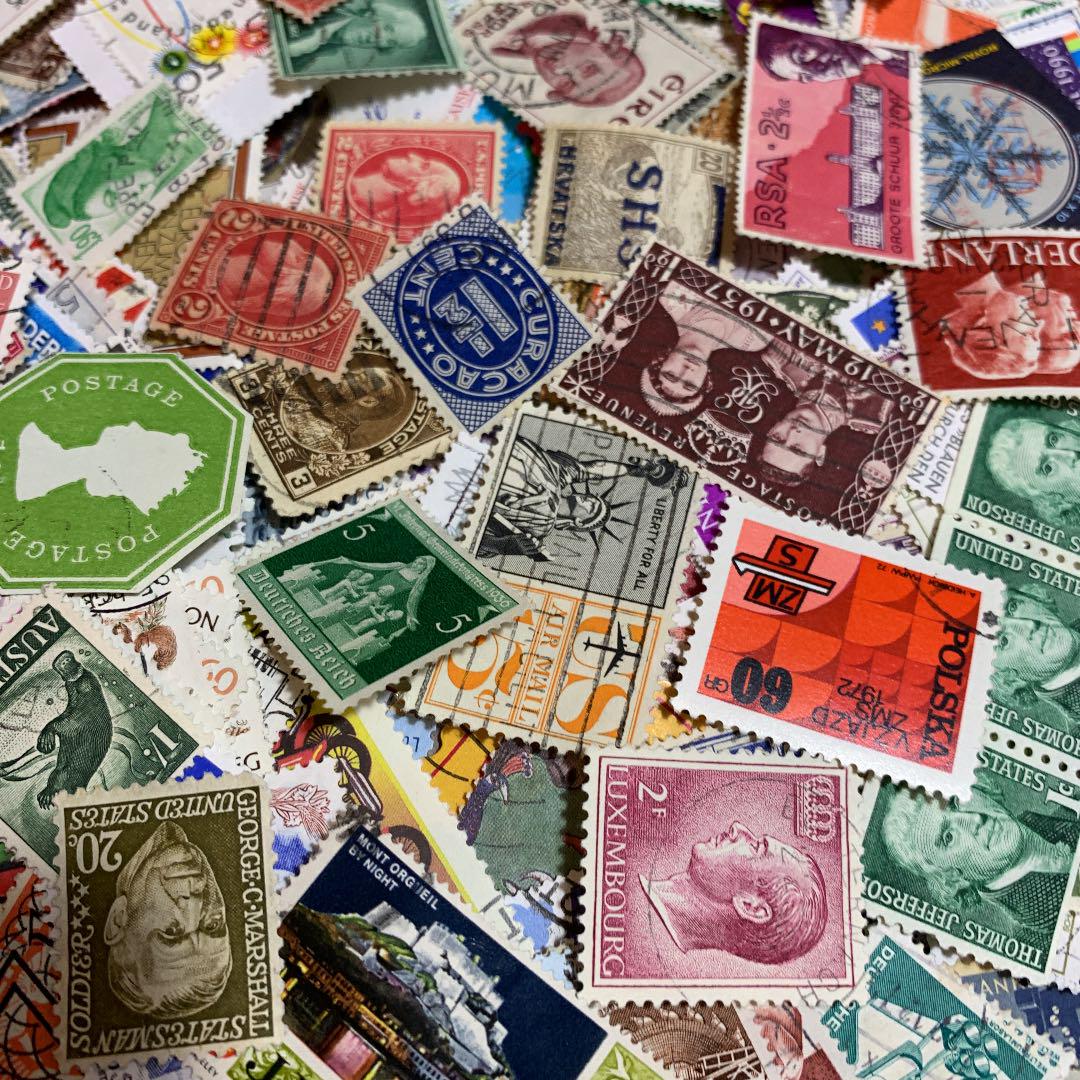 世界の使用済み切手1000枚以上まとめてどうぞ!