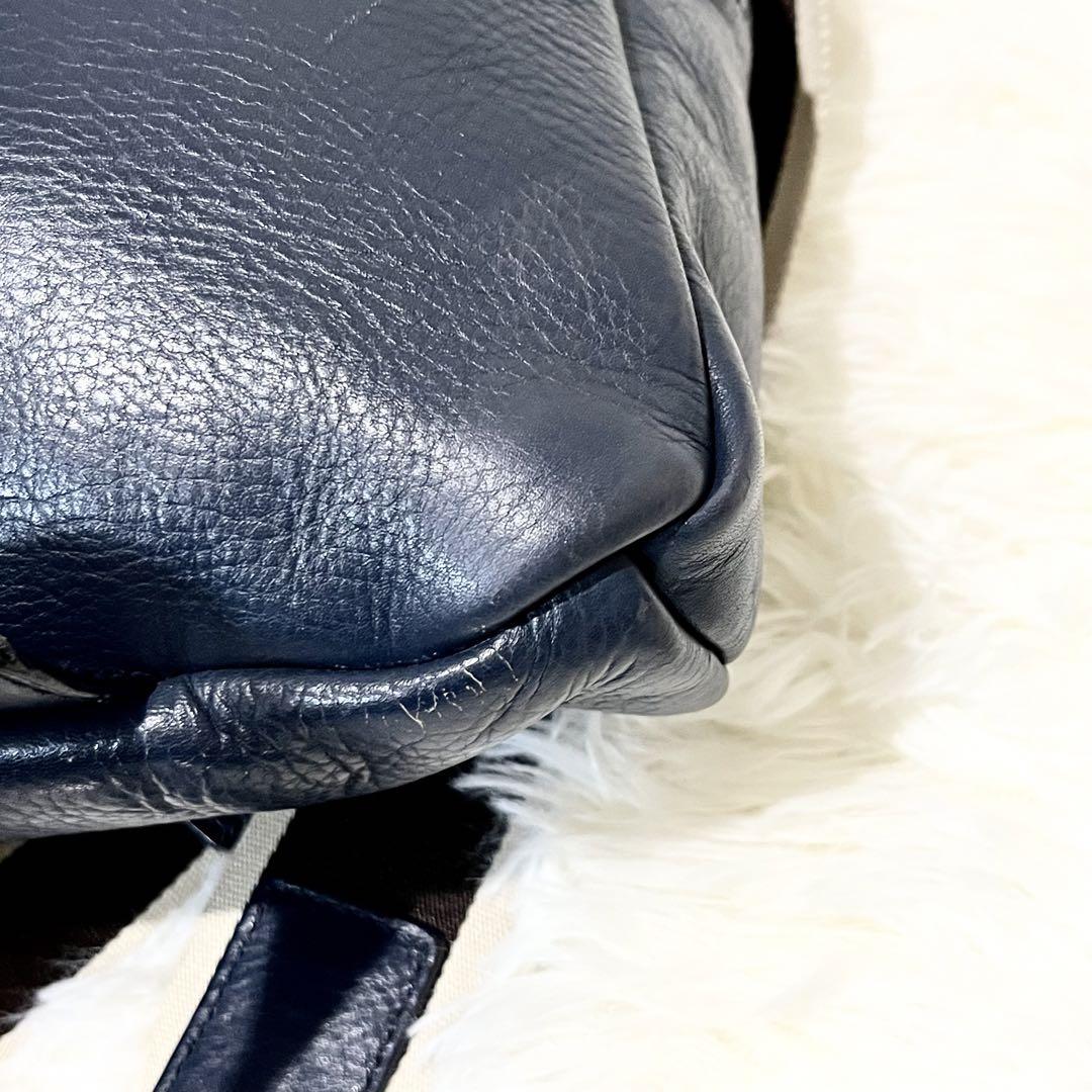 COACH ボディバッグ  ショルダー ヘリテージ ネイビー レザー