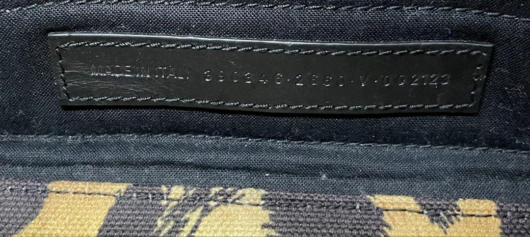 BALENCIAGA バレンシアガ ヒョウ柄 ネイビーカバス XS ハンドバッグ