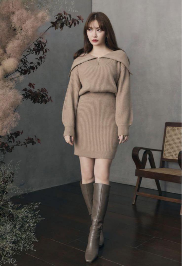 Half Zip Knit Mini Dress herlipto