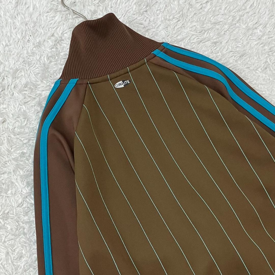 Y2K✨美品✨アディダス トラックジャケット レトロ 襟高 ブラウン 水色 L