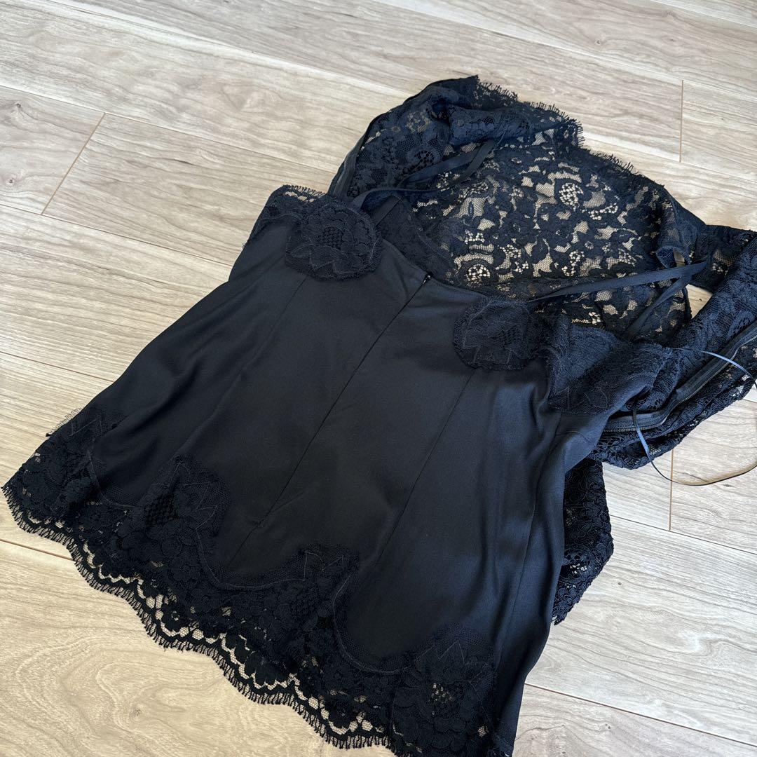 DOLCE & GABBANA ドルガバ レース ノースリーブ サイズM 未使用品△DOLCE&GABBANA ドルチェ＆ガッバーナ F6VC4T コットン