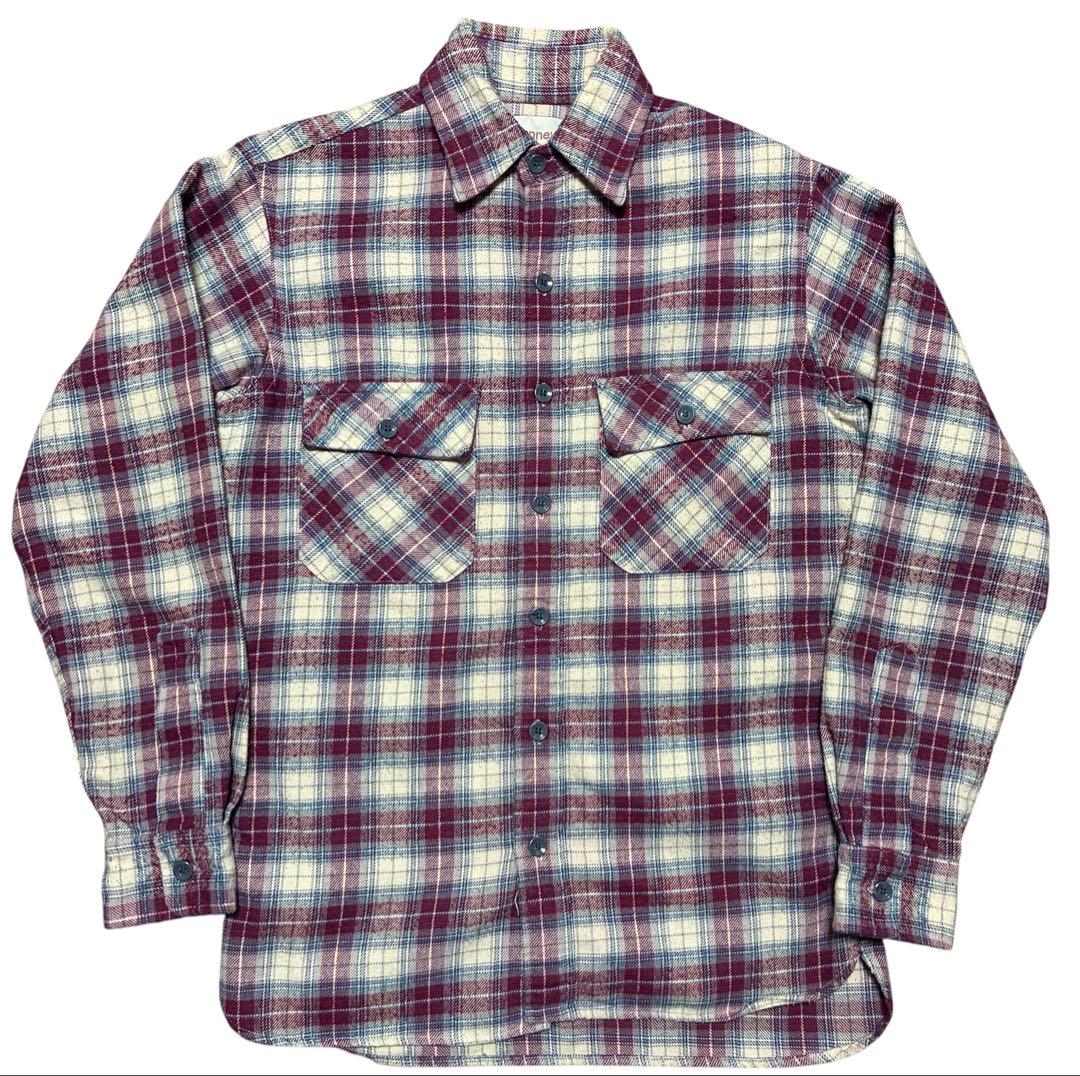 JCPENNYヘビネルチェックシャツ バーガンディ 長袖M【美品usa製70s】