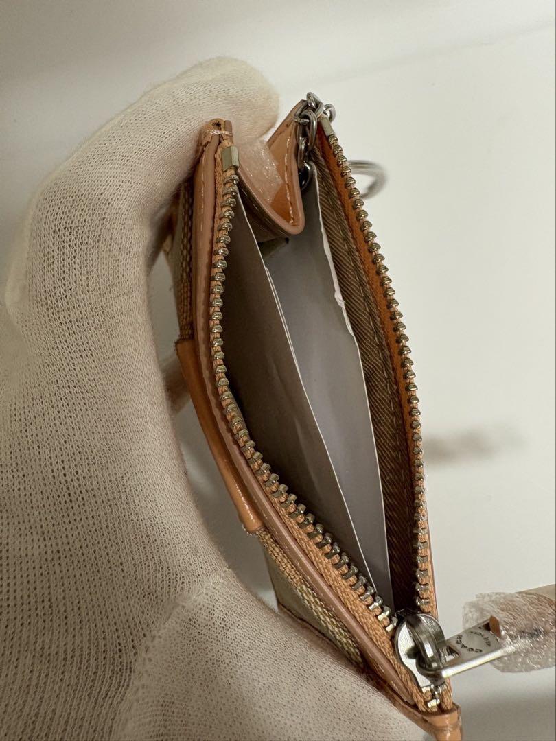 新品 COACH コーチ ミニ ID ケース・シグネチャー コインケース 本革