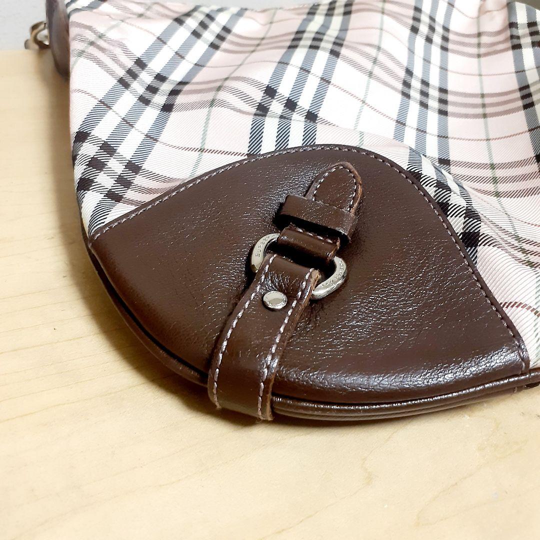 BURBERRY バーバリーチェック柄 ショルダーバッグ キャンバス ピンク